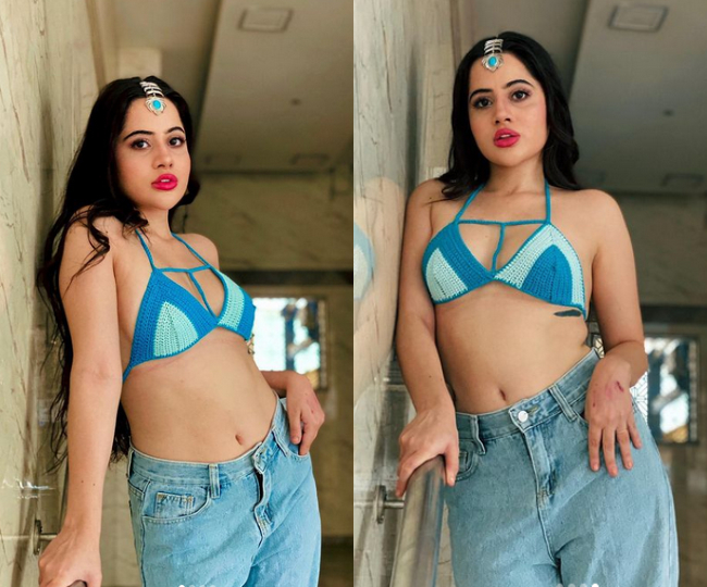 जींस के साथ उर्फी जावेद ने पहना सिर्फ ब्रालेट, बोल्डनेस देख फिर हैरान हुए फैंस